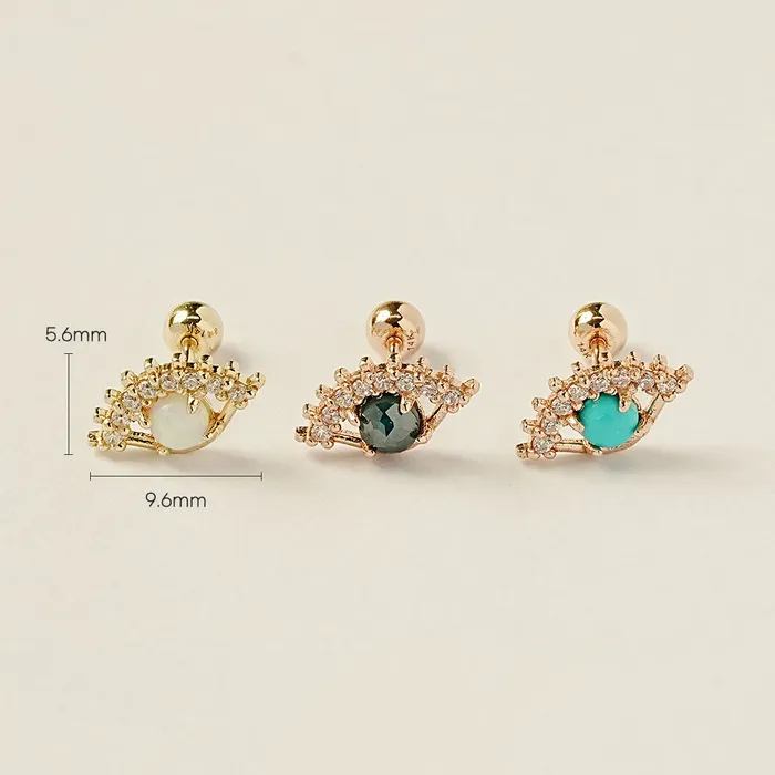 Earrings 14K Blink Evil Eye Cartilage Earring 20G MinimalBijoux