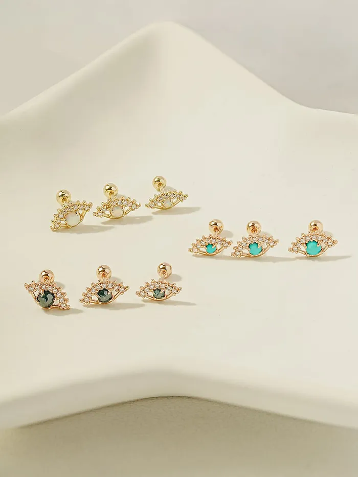 Earrings 14K Blink Evil Eye Cartilage Earring 20G MinimalBijoux