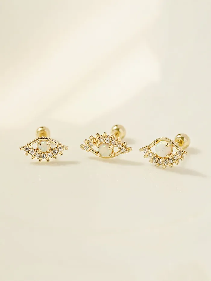 Earrings 14K Blink Evil Eye Cartilage Earring 20G MinimalBijoux