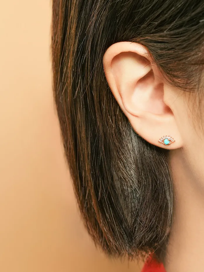 Earrings 14K Blink Evil Eye Cartilage Earring 20G MinimalBijoux