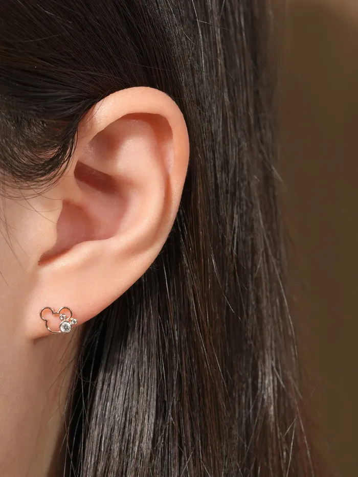 Earrings 14K Gold Double Mouse Cartilage Earring 20G MinimalBijoux