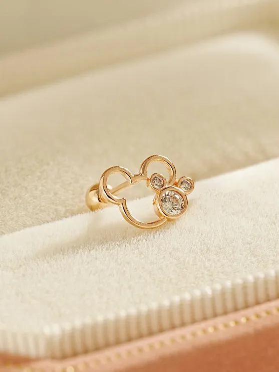 Earrings 14K Gold Double Mouse Cartilage Earring 20G MinimalBijoux