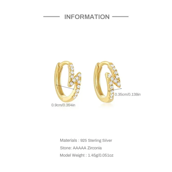 Earrings 925 Lightning Mini Hoop Earring Mabel Love