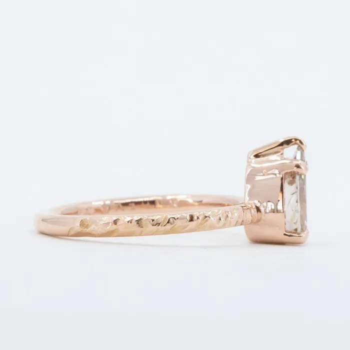 Earrings Anueva Jewelry 100ct Champagne Pear Diamond in Low Profile Rose Gold Evergreen Setting by Anueva Jewelry