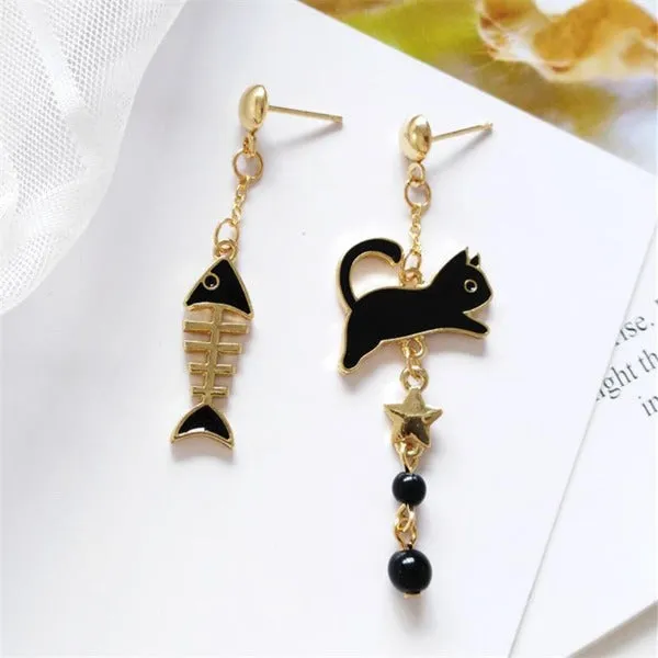 Earrings CatCurio Pet Store Cat Fish Cute Earrings