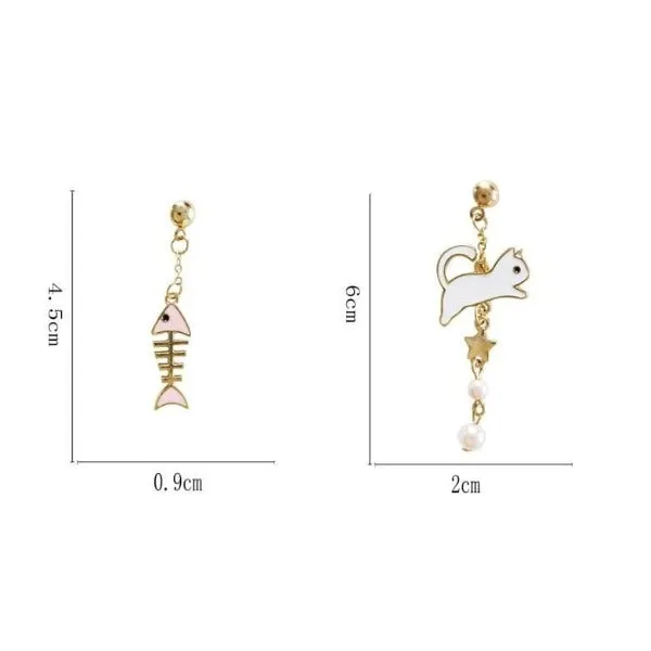 Earrings CatCurio Pet Store Cat Fish Cute Earrings