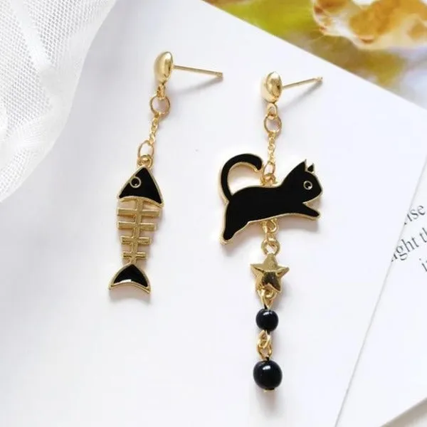 Earrings CatCurio Pet Store Cat Fish Cute Earrings