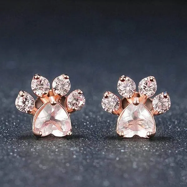 Earrings CatCurio Pet Store Worlds Best Cat Supplies Store Cat Paws Rose Gold Earrings Earrings CatCurio Pet Store Worlds Best Cat Supplies Store Cat Paws Rose Gold Earrings