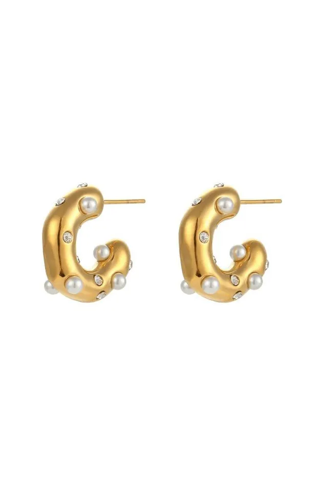Earrings Mabel Love Boutique Chunky Stainless Steel Gold Plated Earrings