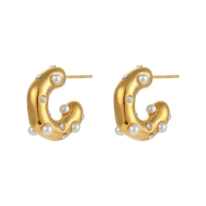 Earrings Mabel Love Boutique Chunky Stainless Steel Gold Plated Earrings