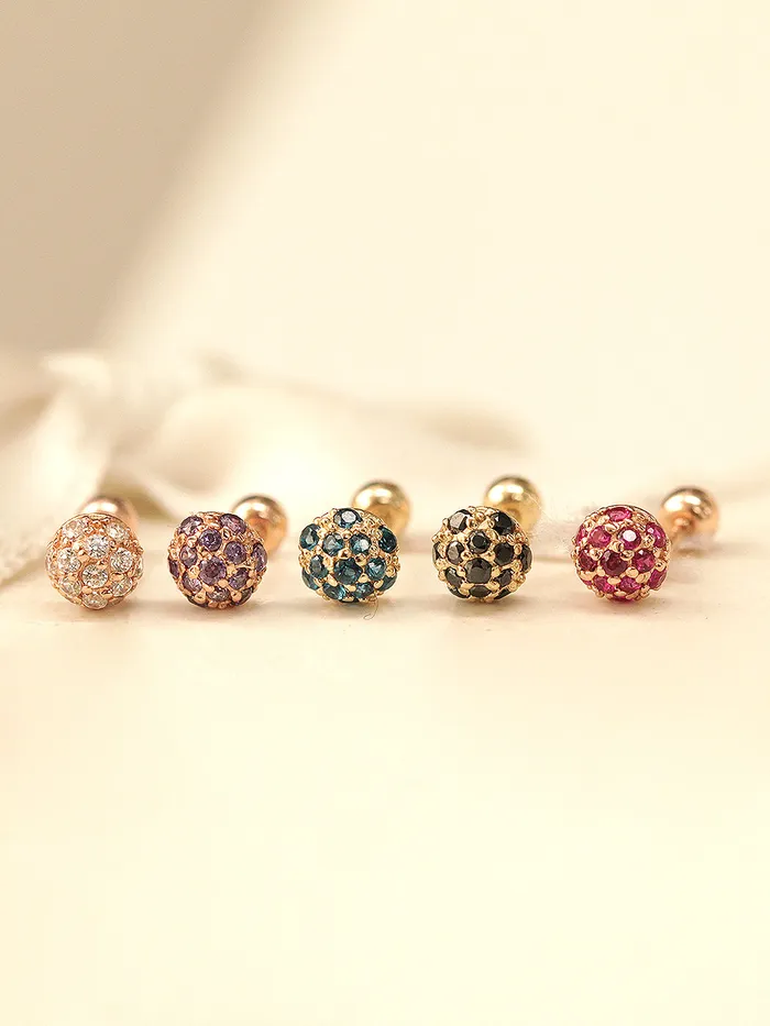 Earrings MinimalBijoux 14K Gold Cubic Ball Cartilage Earring 20G18G