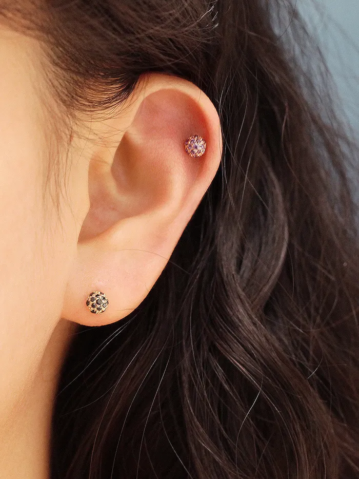 Earrings MinimalBijoux 14K Gold Cubic Ball Cartilage Earring 20G18G