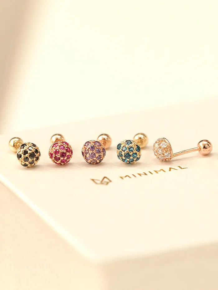 Earrings MinimalBijoux 14K Gold Cubic Ball Cartilage Earring 20G18G