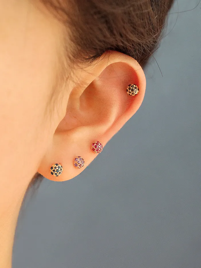 Earrings MinimalBijoux 14K Gold Cubic Ball Cartilage Earring 20G18G