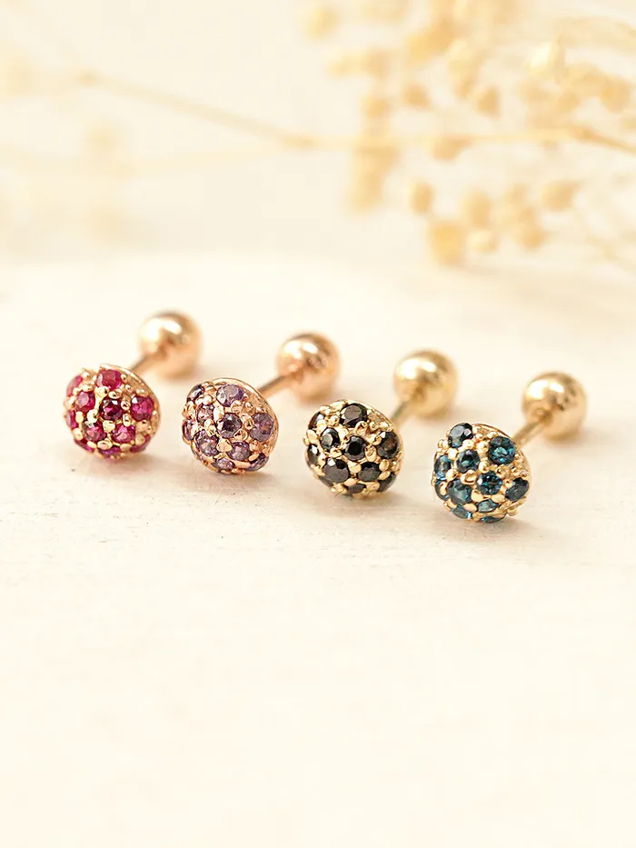 Earrings MinimalBijoux 14K Gold Cubic Ball Cartilage Earring 20G18G