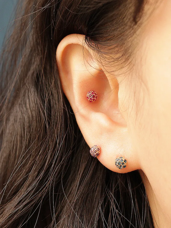 Earrings MinimalBijoux 14K Gold Cubic Ball Cartilage Earring 20G18G
