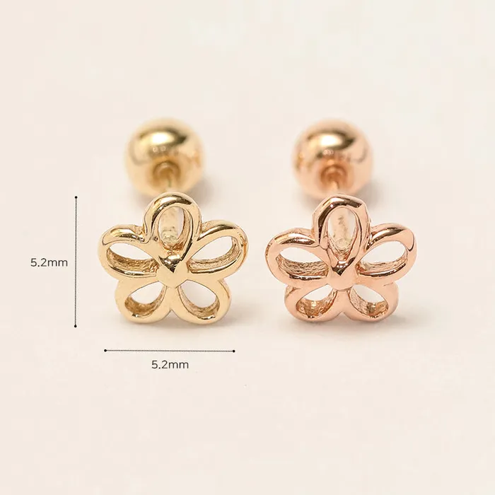 Earrings MinimalBijoux 14K Gold Point Five Petals Cartilage Earring 20G18G16G