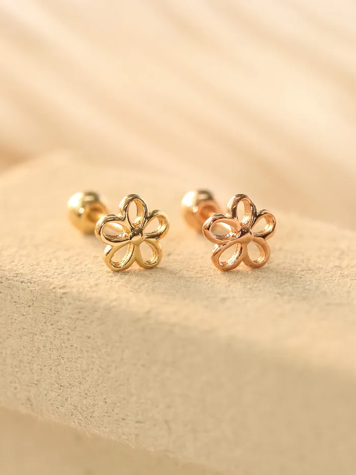 Earrings MinimalBijoux 14K Gold Point Five Petals Cartilage Earring 20G18G16G