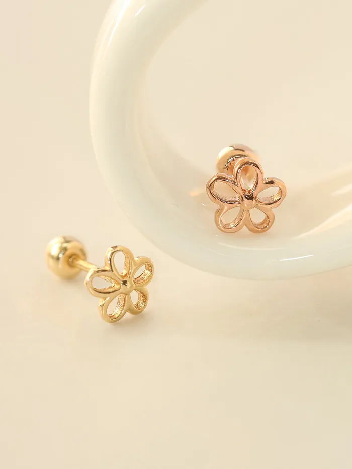 Earrings MinimalBijoux 14K Gold Point Five Petals Cartilage Earring 20G18G16G