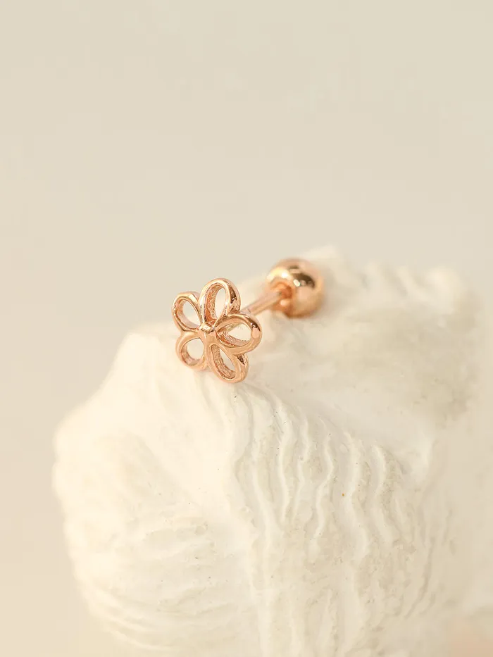 Earrings MinimalBijoux 14K Gold Point Five Petals Cartilage Earring 20G18G16G