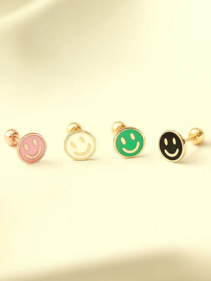 Earrings MinimalBijoux 14K Gold Tiny Smile Cartilage Earring 20G18G16G