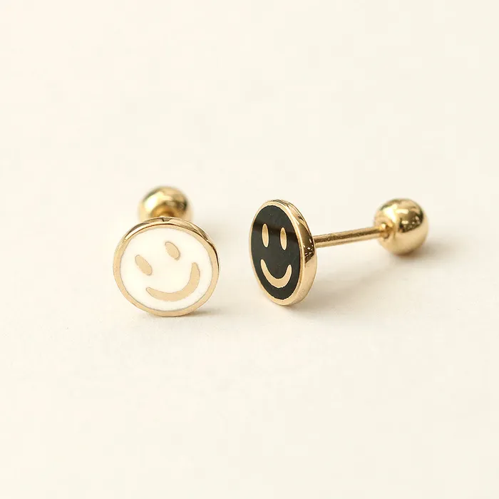 Earrings MinimalBijoux 14K Gold Tiny Smile Cartilage Earring 20G18G16G