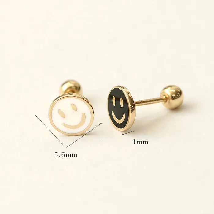 Earrings MinimalBijoux 14K Gold Tiny Smile Cartilage Earring 20G18G16G