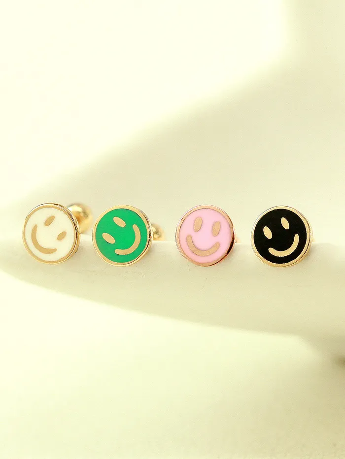Earrings MinimalBijoux 14K Gold Tiny Smile Cartilage Earring 20G18G16G