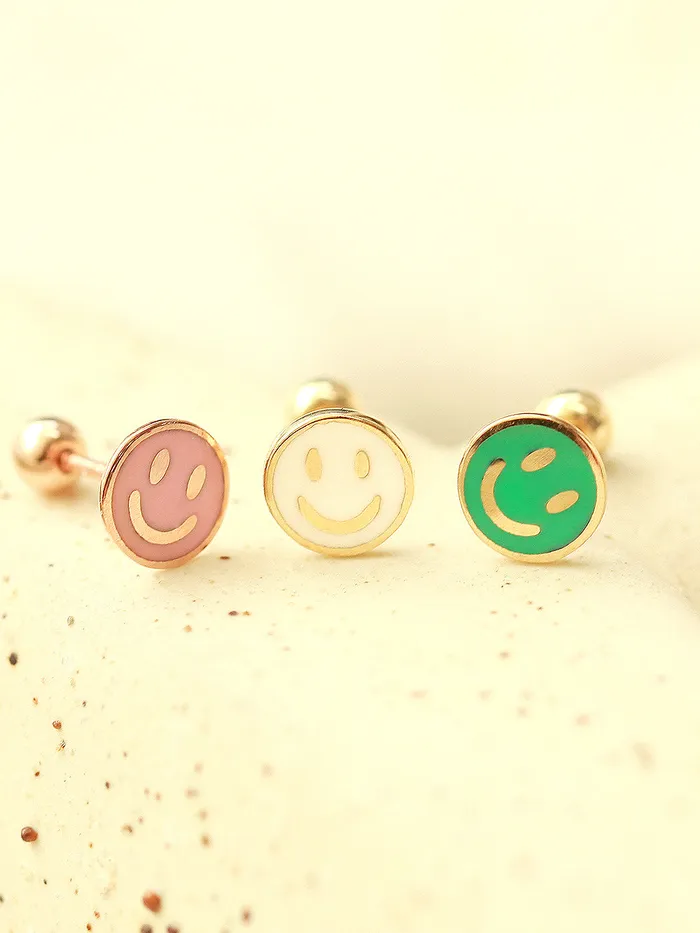 Earrings MinimalBijoux 14K Gold Tiny Smile Cartilage Earring 20G18G16G