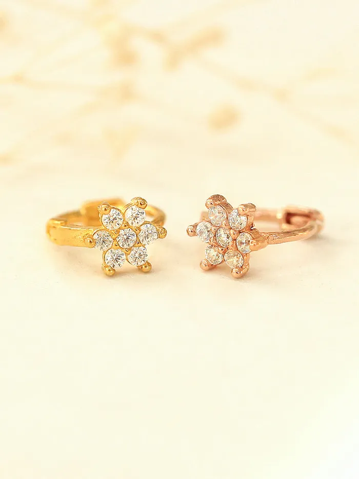Earrings MinimalBijoux 925 Silver Flower Hoop Earring