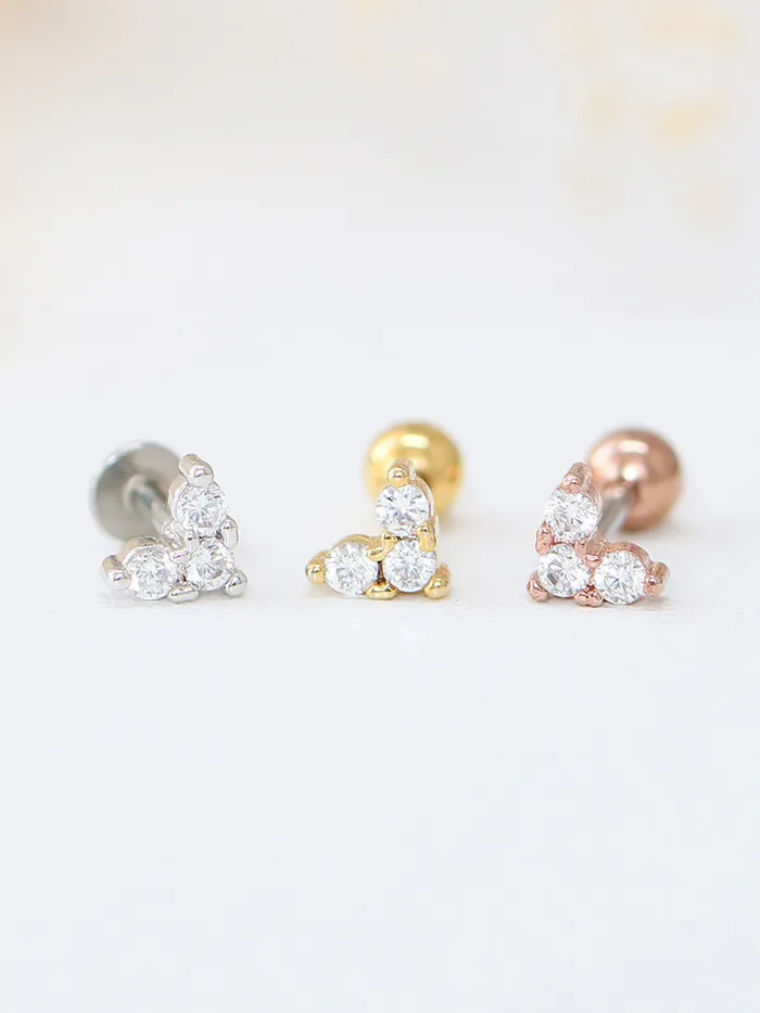 Earrings Tiny CZ heart Cartilage earring MinimalBijoux