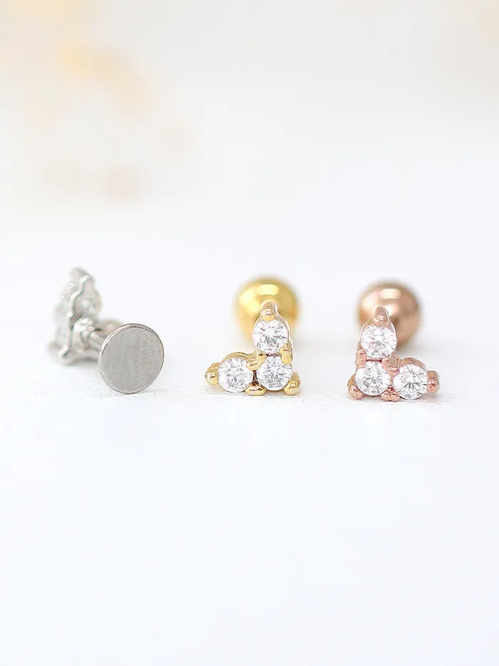 Earrings Tiny CZ heart Cartilage earring MinimalBijoux
