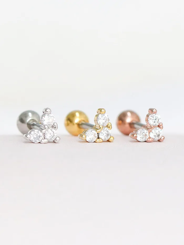 Earrings Tiny CZ heart Cartilage earring MinimalBijoux