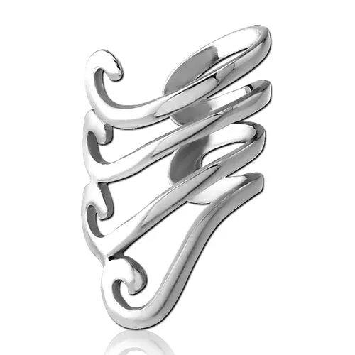 Earrings Tulsa Body Jewelry Stainless Wave Ear Cuff