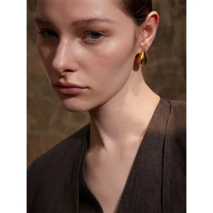 Golden Teardrop Crystal Stud Earrings Mabel Love Co Earrings