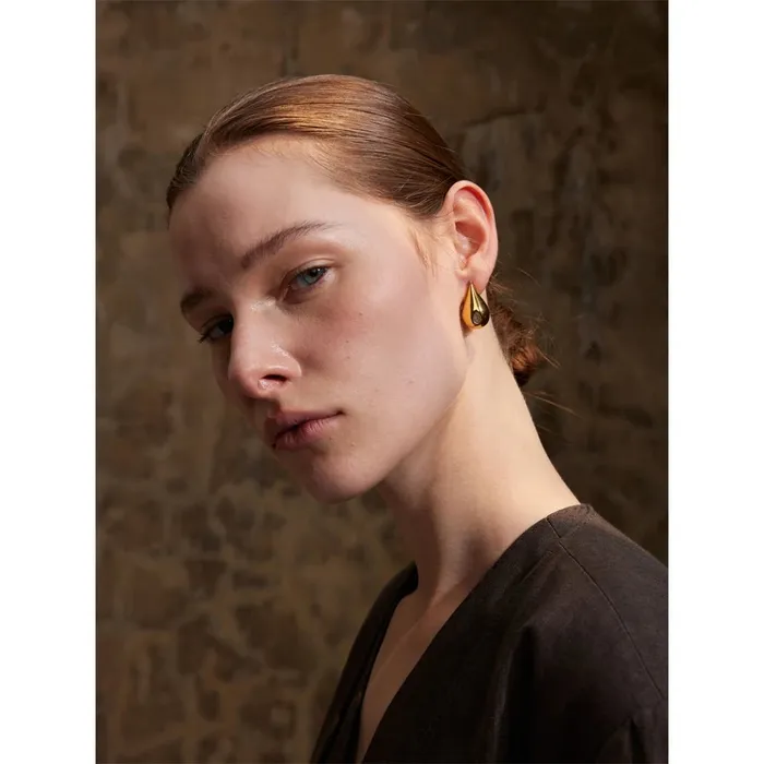 Golden Teardrop Crystal Stud Earrings Mabel Love Co Earrings