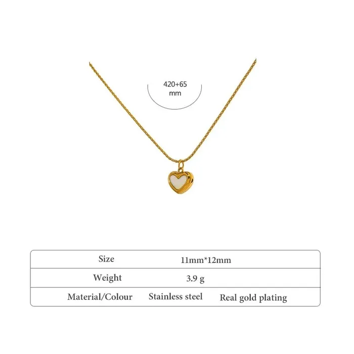 Heart Shell Pendant Necklace Mabel Love Co Necklaces