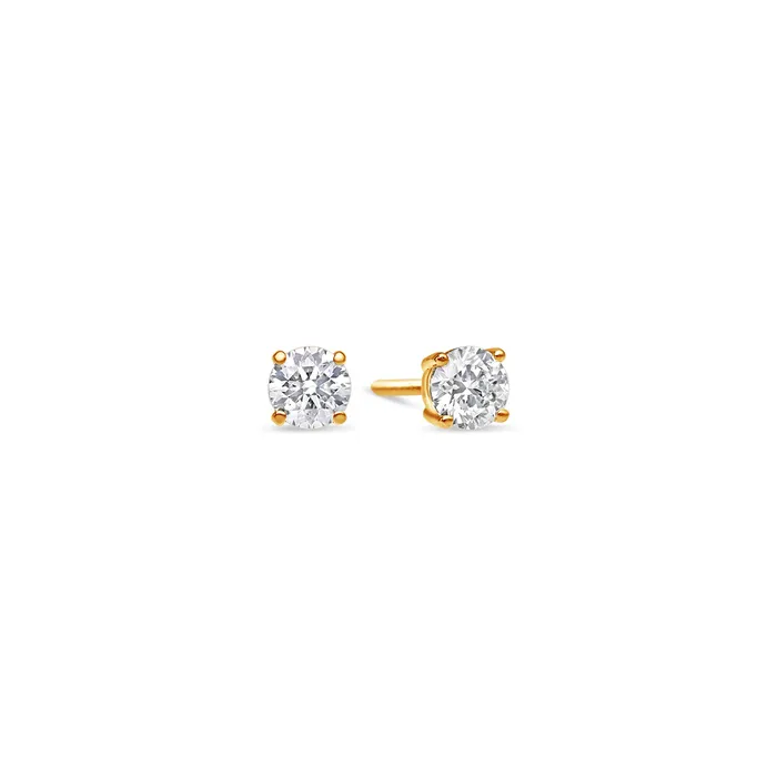 IF Co Solitaire Diamond Stud Earrings GIA 050 Carat Total Round Earrings
