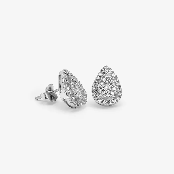 KOAY Silver Store Earrings Oval Zircon 01 Earring