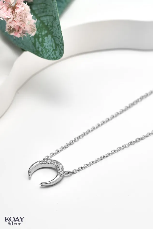 KOAY Silver Store Necklaces Down Crescent 03 Necklace