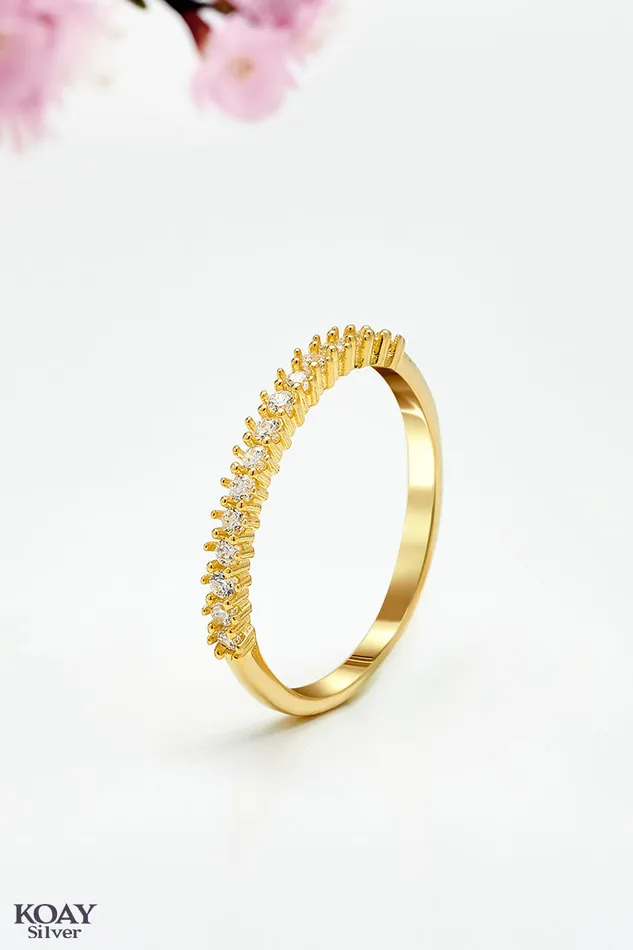 KOAY Silver Store Rings Zircon 0137 Gold Plated Ring
