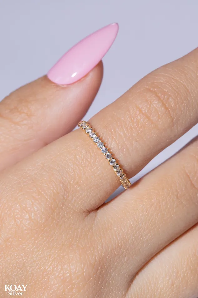 KOAY Silver Store Rings Zircon 0137 Gold Plated Ring