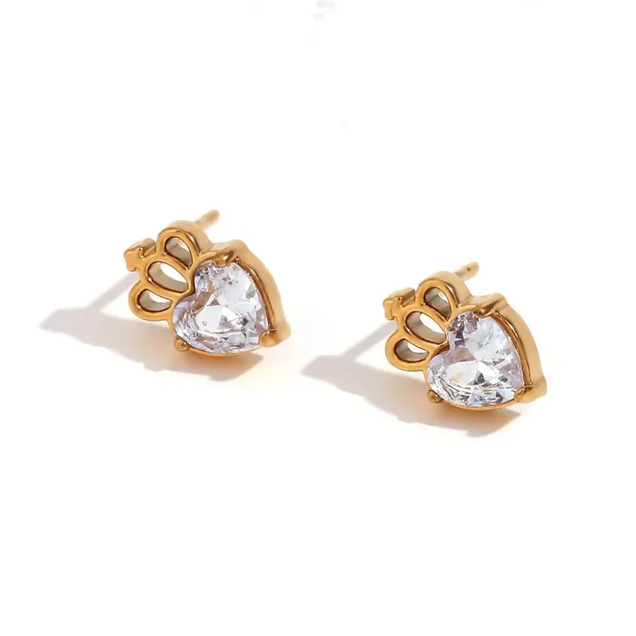 Mabel Love Co Earrings 3 Pairs 18K Gold Plated Mini Zircon Flower Stud Earrings for Women