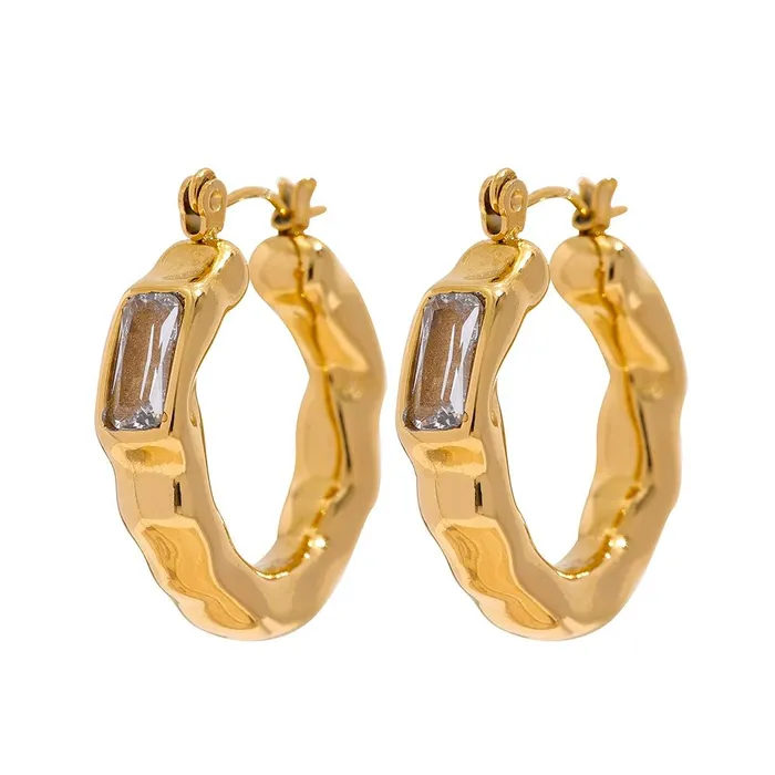 Mabel Love Co Earrings Golden Gem Hoop Earrings