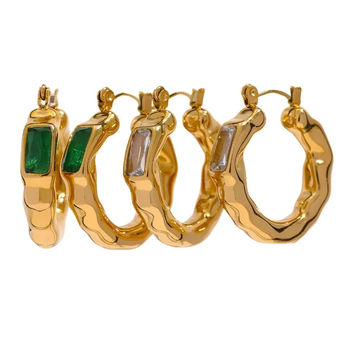 Mabel Love Co Earrings Golden Gem Hoop Earrings