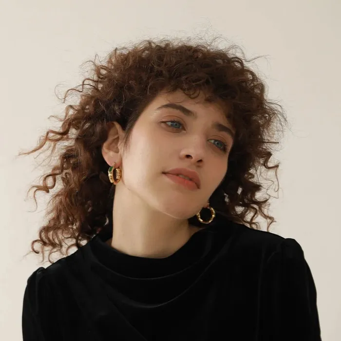 Mabel Love Co Earrings Golden Gem Hoop Earrings