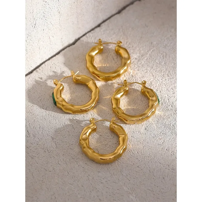 Mabel Love Co Earrings Golden Gem Hoop Earrings