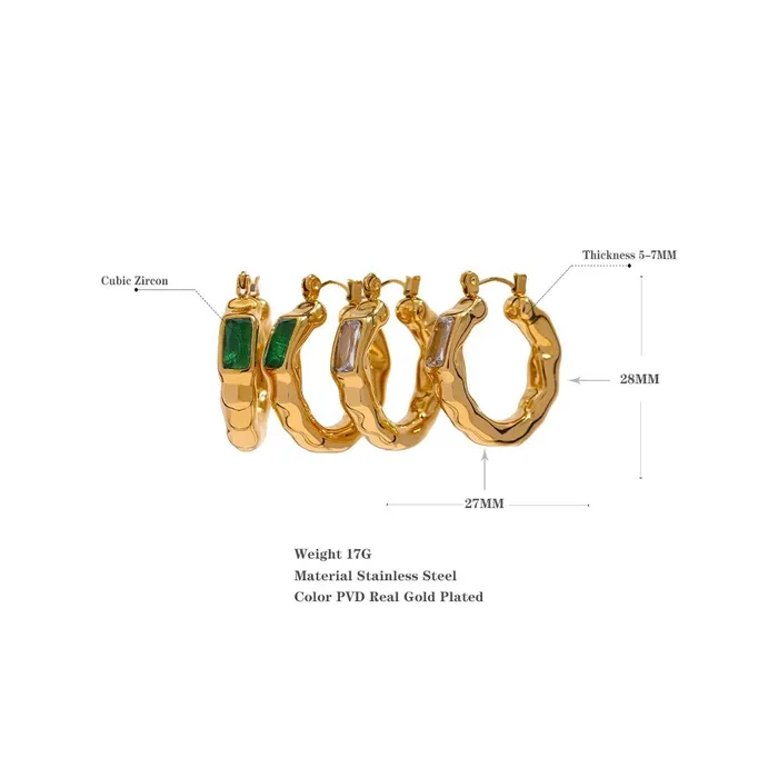 Mabel Love Co Earrings Golden Gem Hoop Earrings