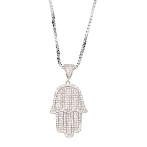 MICRO HAMSA HAND NECKLACE apollo31gold Necklaces