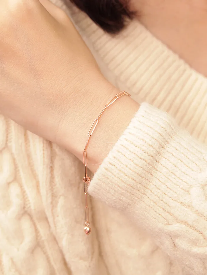 MinimalBijoux 14K 18K Gold Slim Clip Round Chain Bracelet Anklet Bracelets